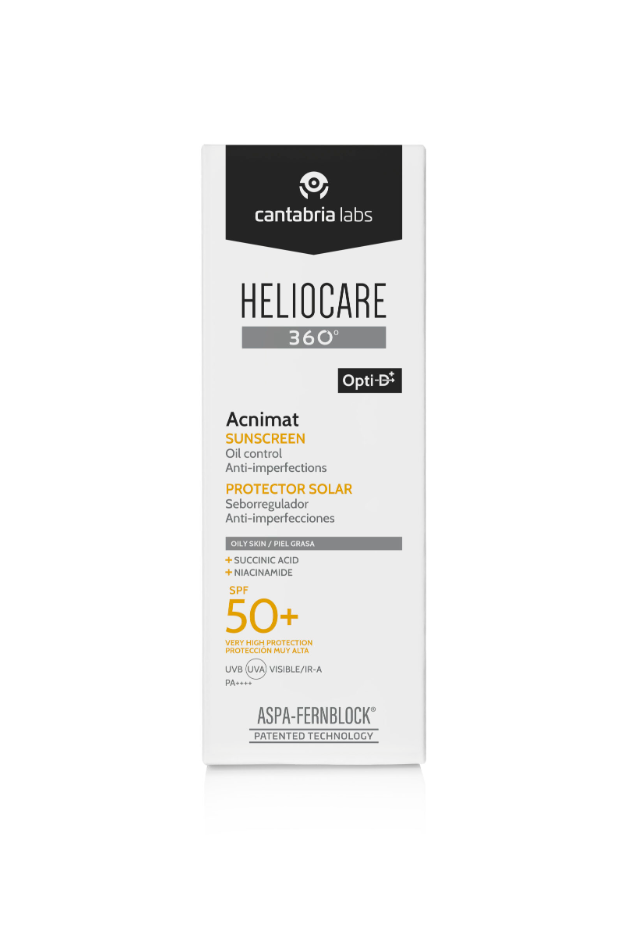 HELIOCARE 360º Acnimat SPF50+ | Saules aizsargkrēms taukainai, akne skartai ādai, 50ml