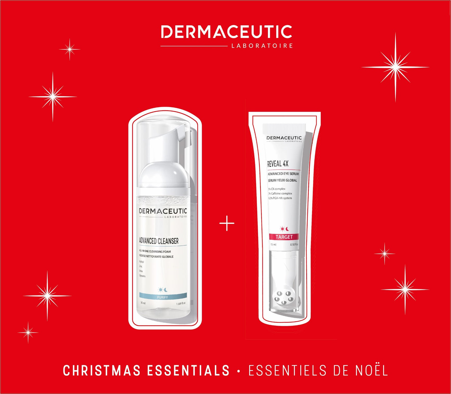 DERMACEUTIC Christmas Kit | Komplekts - Reveal 4X acu serums un Advanced Cleanser sejas putas