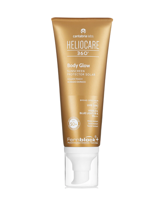 Heliocare 360° Body Glow SPF 50+ I Saules aizsarglīdzeklis ķermenim ar zeltainu spīdumu, 100ml