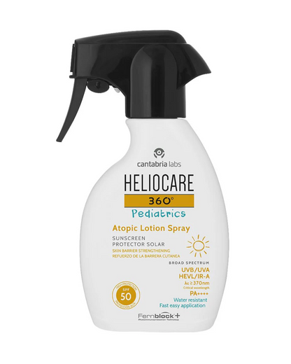 Heliocare 360º Pediatrics Atopic Lotion Spray SPF 50 | Izsmidzināms ķermeņa saules aizsargkrēms bērniem, 250ml