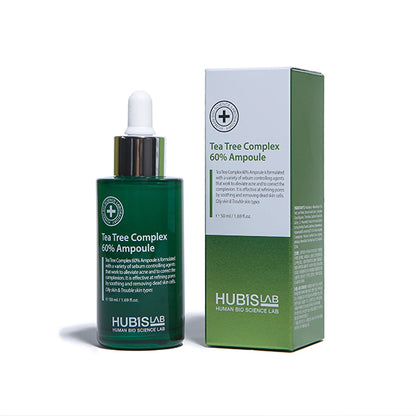 Hubislab Tea Tree Complex 60% Ampoule | Serums ar tējas koka kompleksu 60% taukainai ādai, 50ml