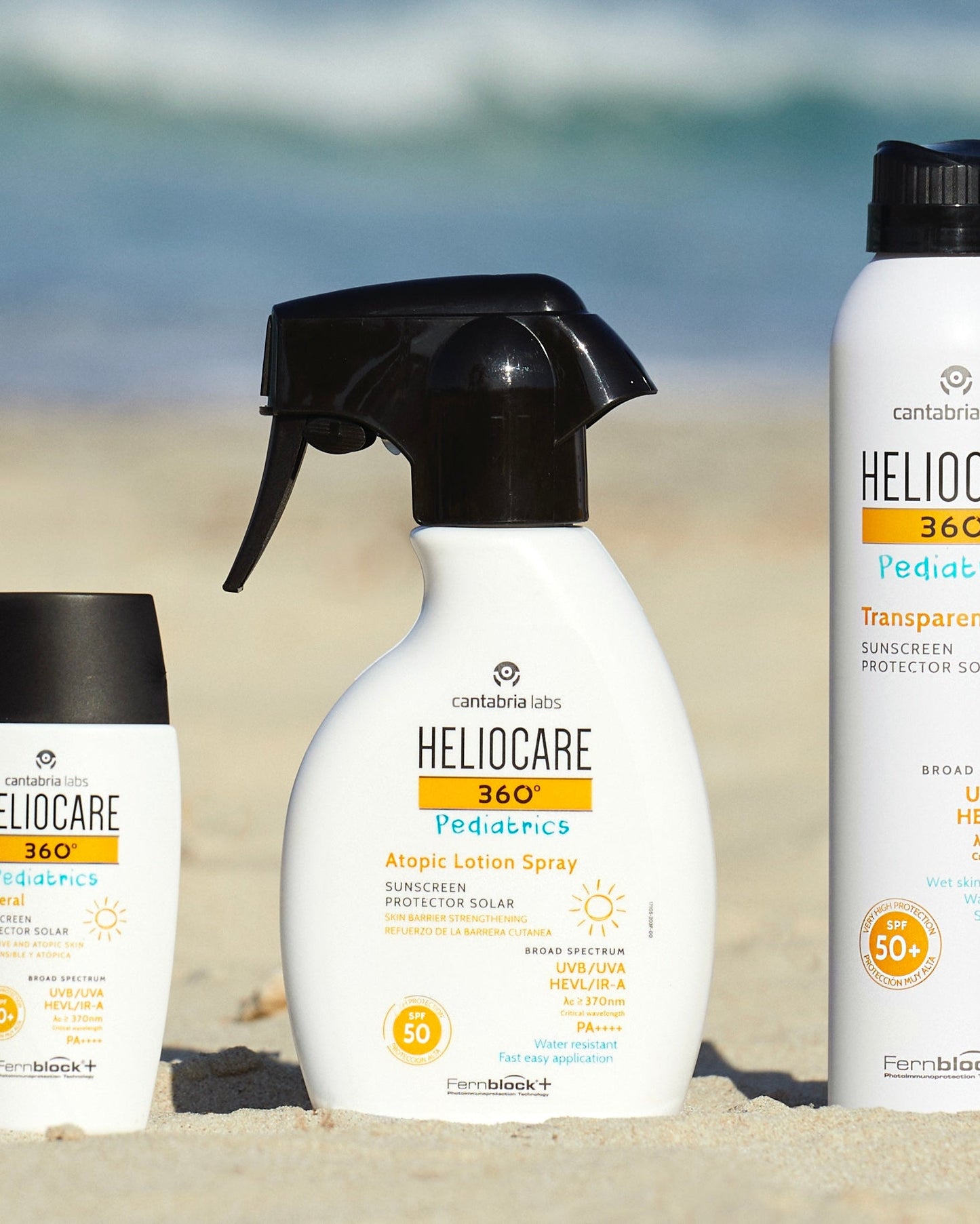 Heliocare 360º Pediatrics Atopic Lotion Spray SPF 50 | Izsmidzināms ķermeņa saules aizsargkrēms bērniem, 250ml