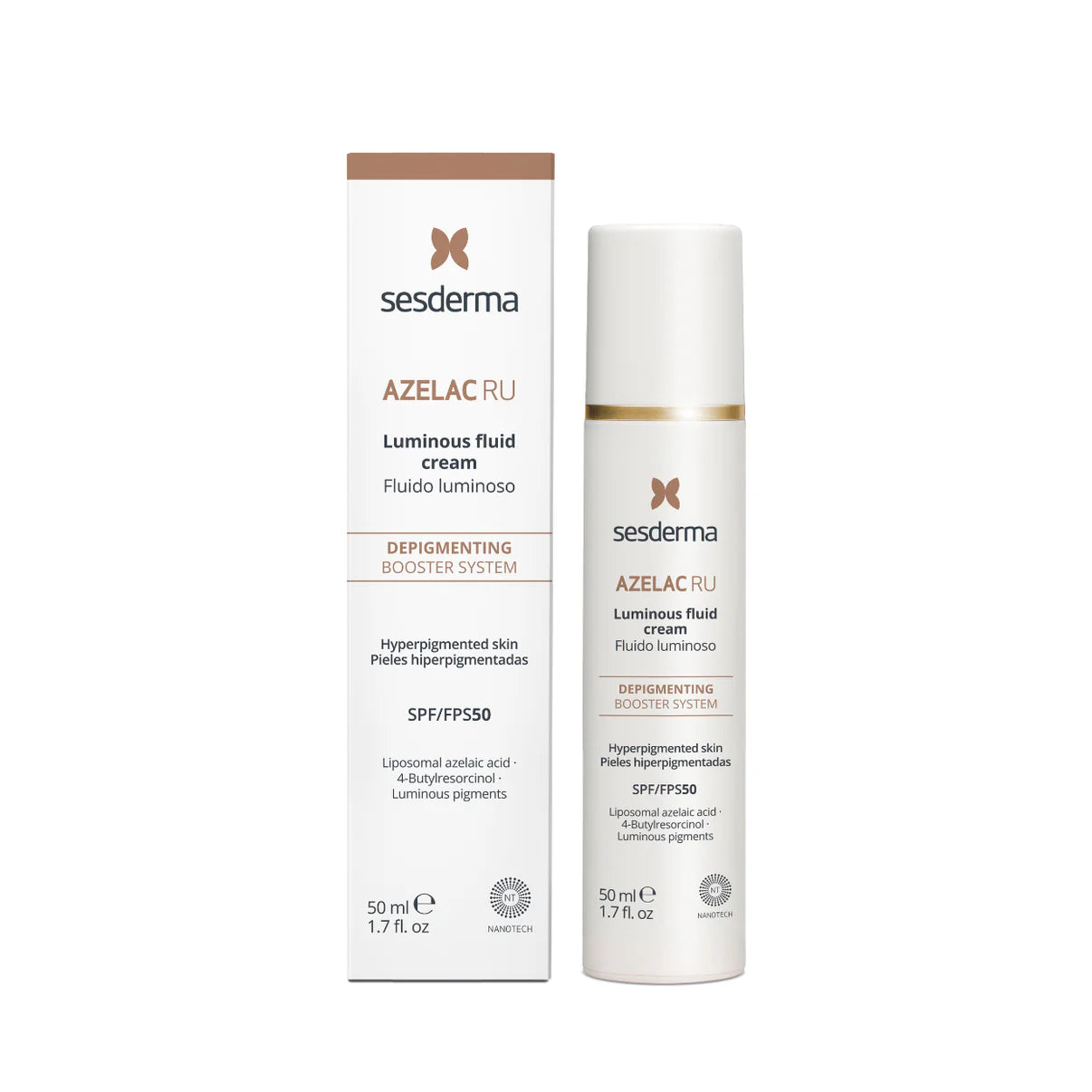 Sesderma Azelac Ru Luminous Fluid Cream | Izgaismojošs fluīds ar SPF 50, 50ml